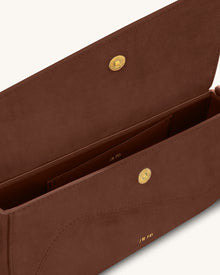 Addisyn Faux Suede Panel Shoulder Bag - Mocha Brown