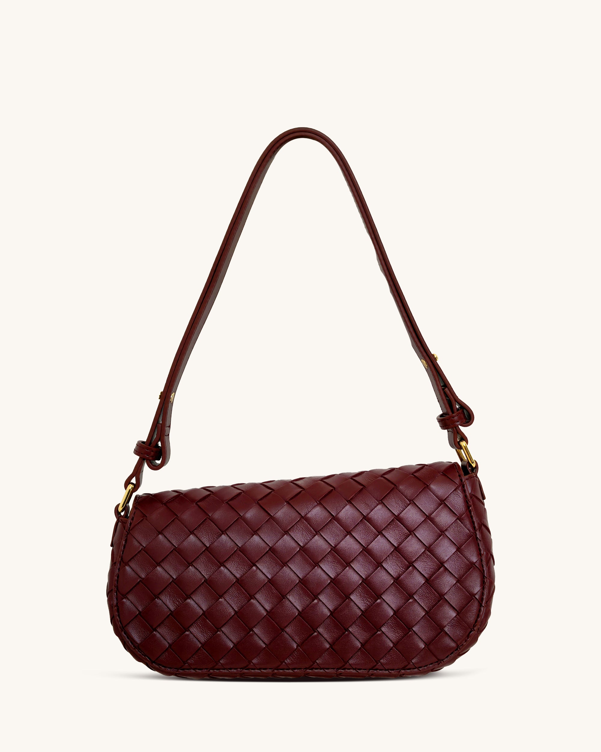 Addisyn Weave Texture Top Handle Bag - Burgundy