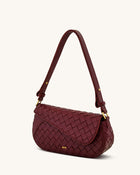 Addisyn Weave Texture Top Handle Bag - Burgundy