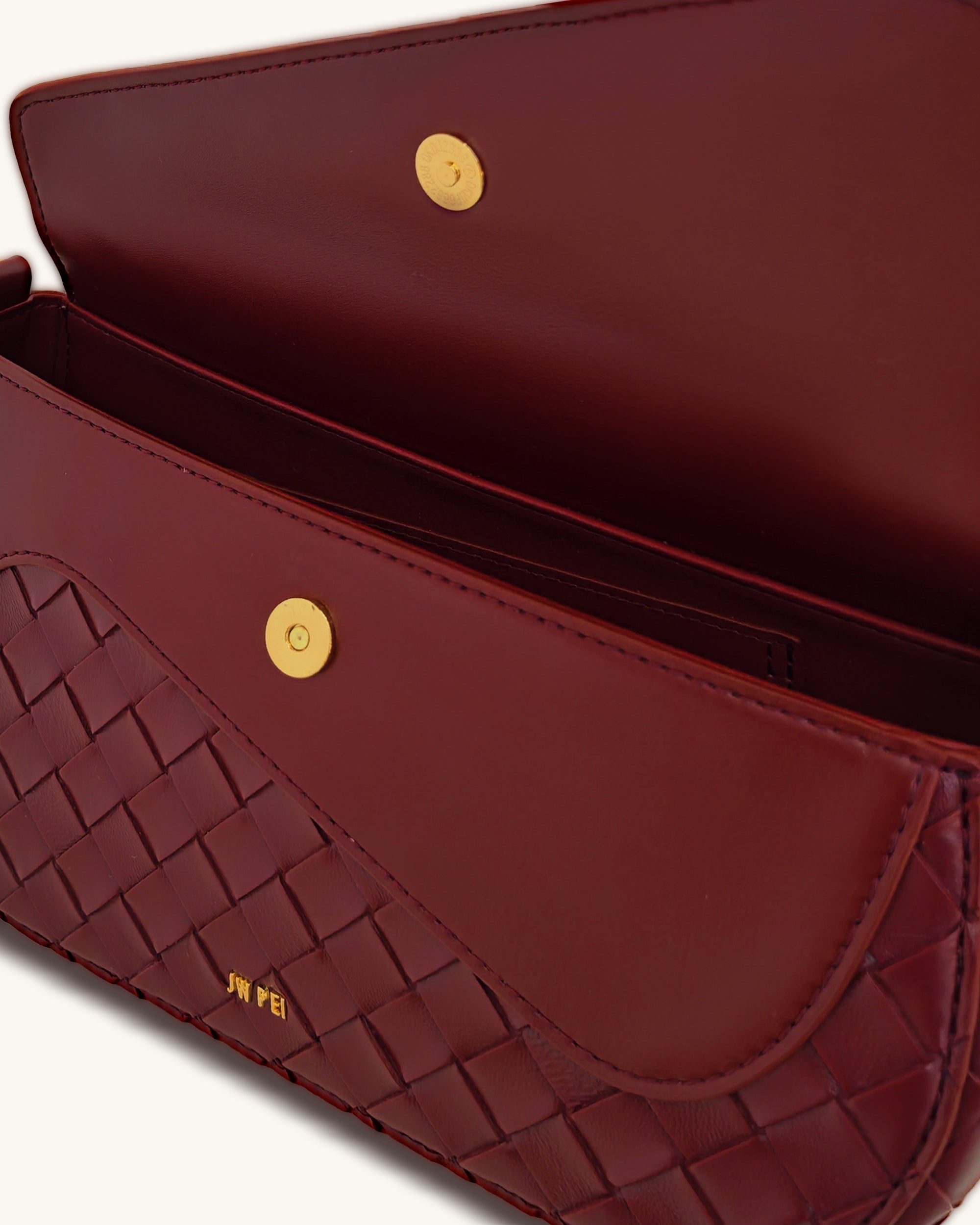 Addisyn Weave Texture Top Handle Bag - Burgundy