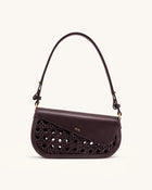 Addisyn Cutout Woven Shoulder Bag - Burgundy