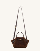 Hana Mini Faux Fur Tote Bag - Dark Brown