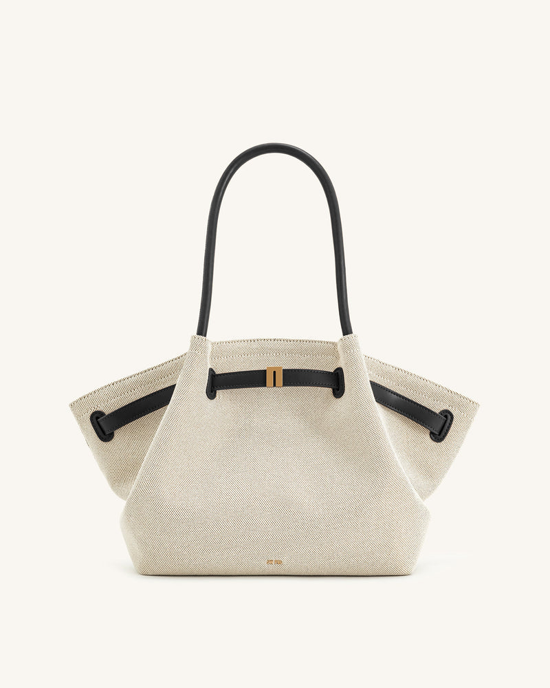Hana Medium Tote Bag - Black Canvas