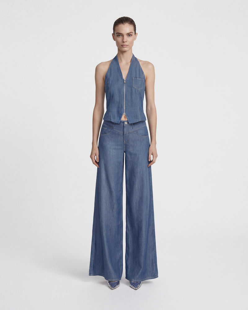 The Showstopper Denim Vest - Highway