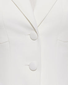 Sculpted Waist Cropped Blazer - White