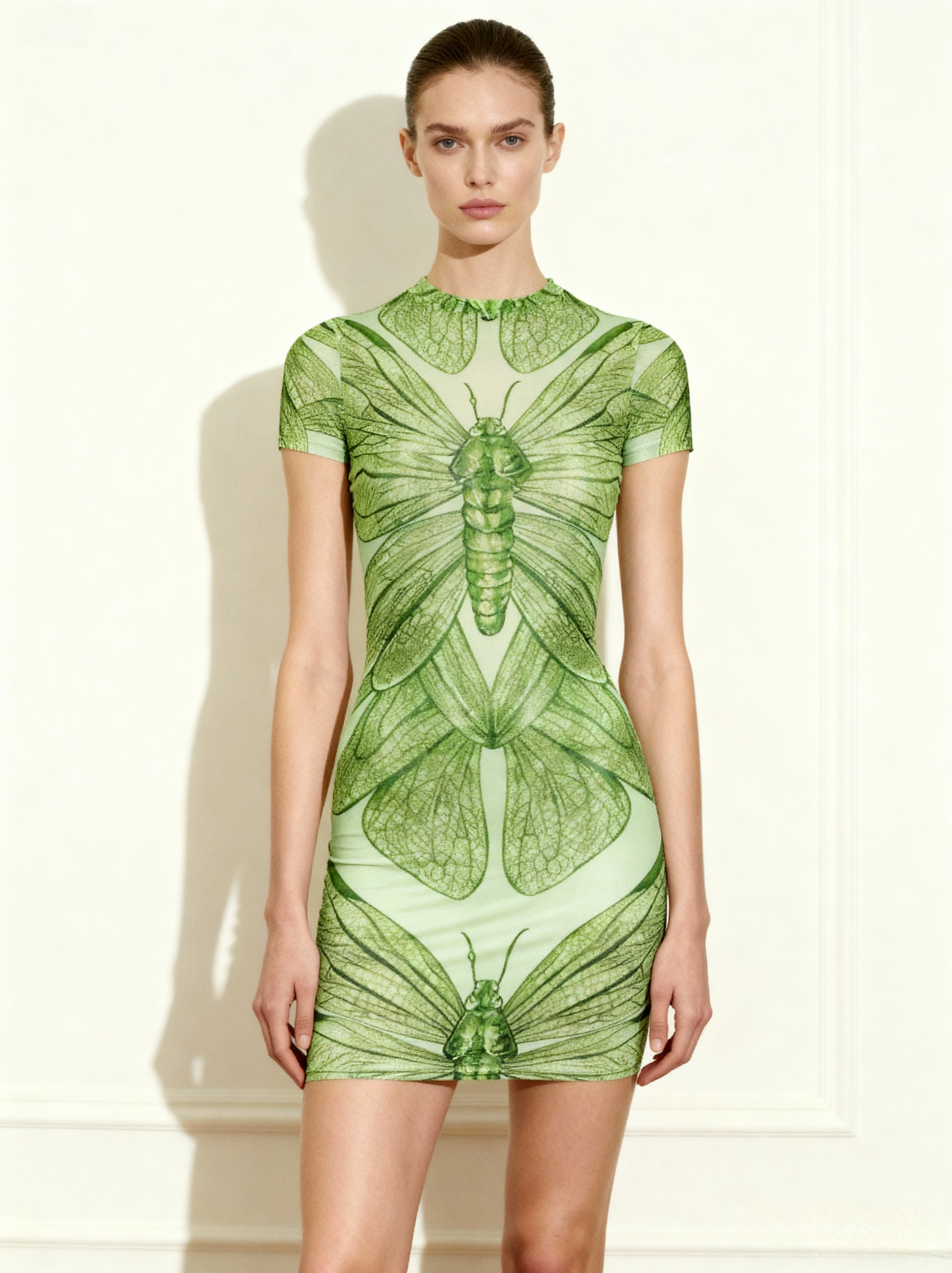 Dragonfly Shell Mini Dress - Green