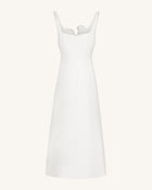 3D Vine-Appliqué Asymmetric Sweetheart Gown - White