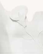 3D Vine-Appliqué Asymmetric Sweetheart Gown - White