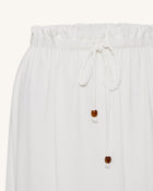 Drawstring Chiffon Maxi Skirt - White
