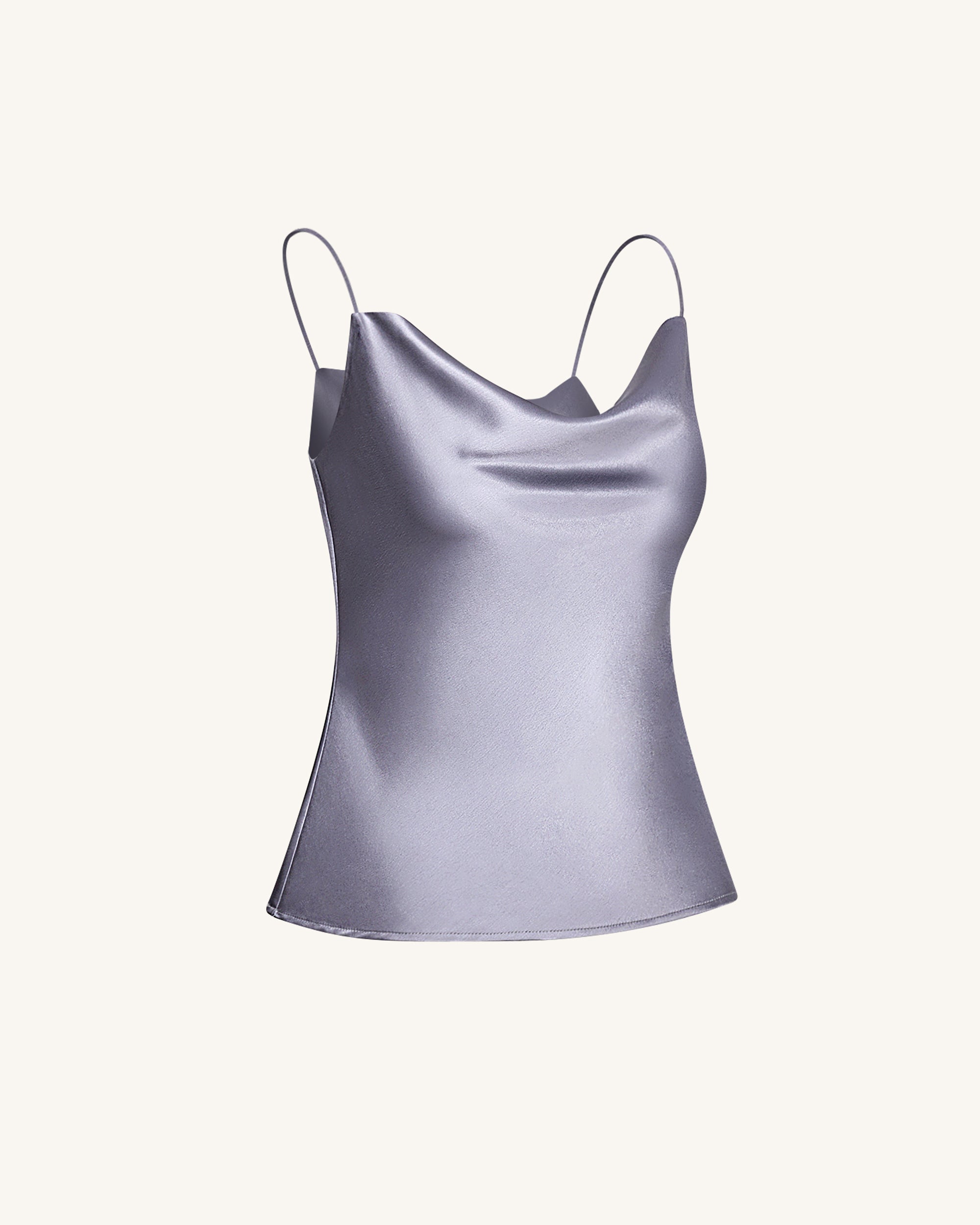 Liquid Satin Cowl Camisole - Silver