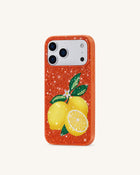 Lemon Artificial Crystal Phone Case - Orange
