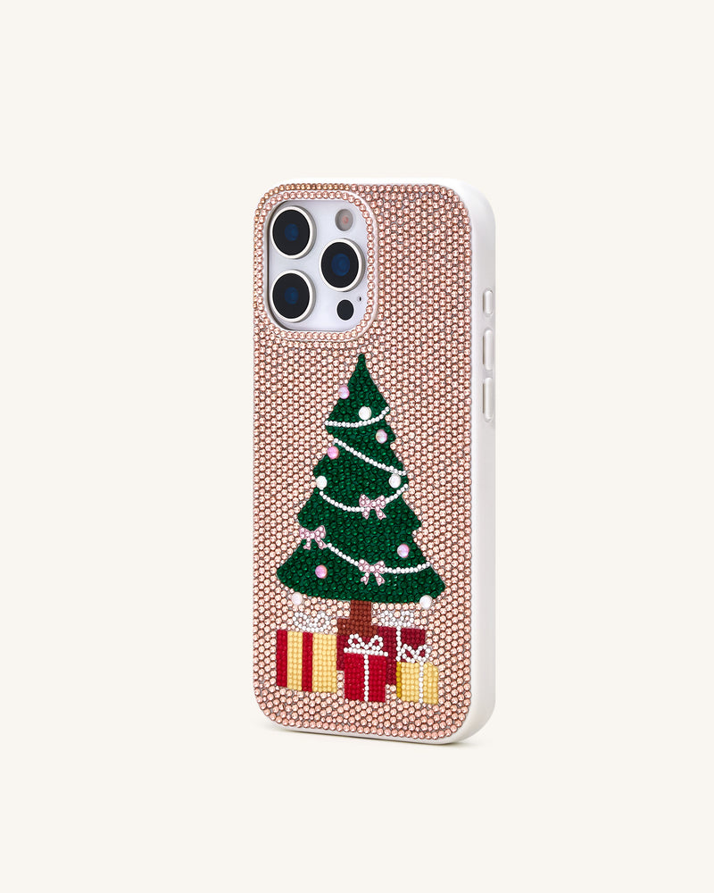 Christmas Tree Bling Phone Case - Gold