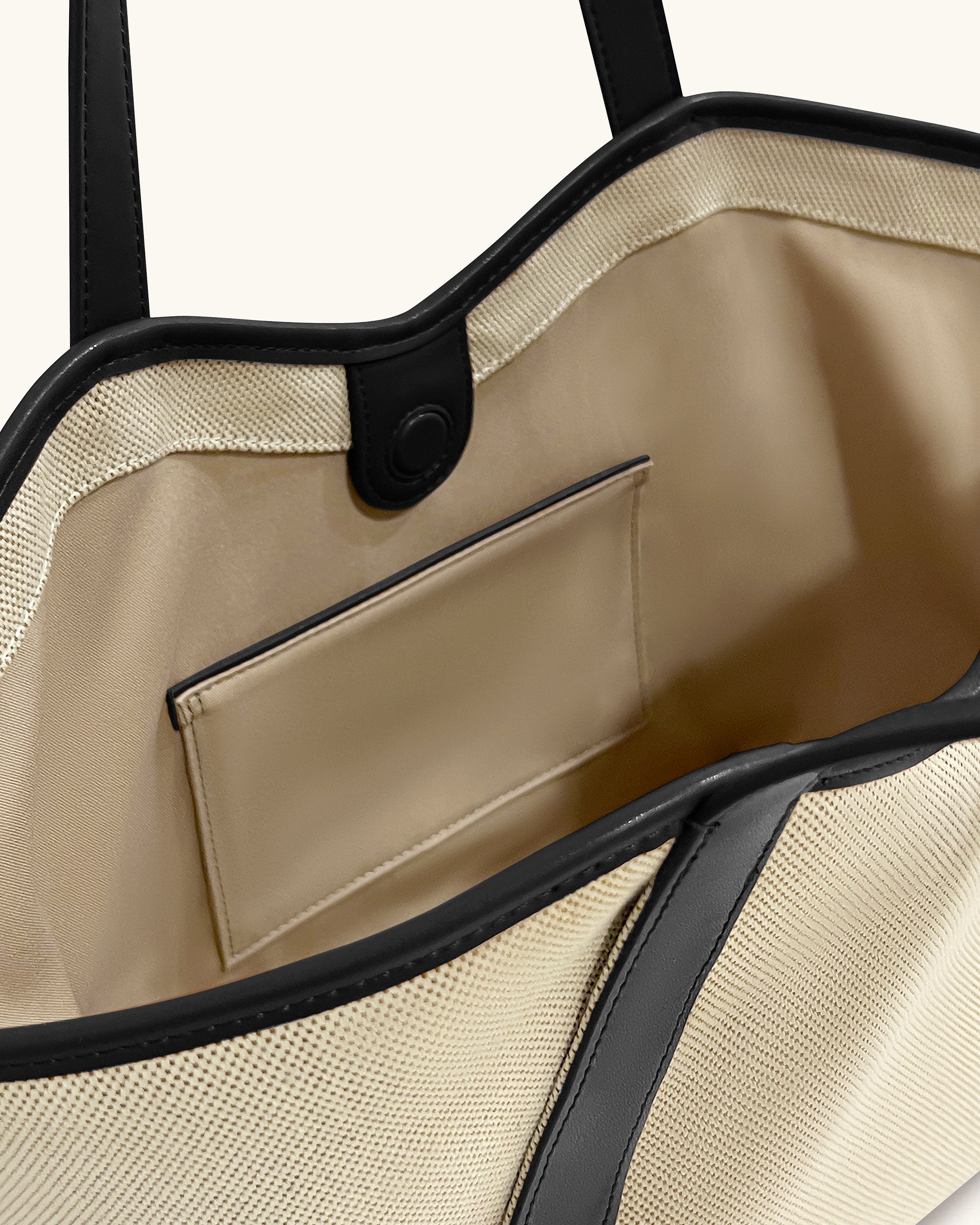 Kiana Large Capacity Tote Bag - Black Canvas