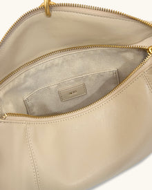 Jayla Metal Pendant Embellished Shoulder Bag - Khaki