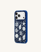 Ocean Shell Artificial Crystal Phone Case - Blue