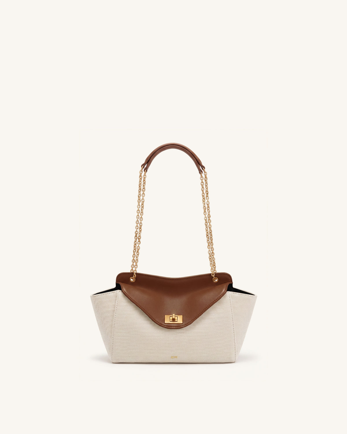 Lucia Envelope Chain Shoulder Bag - Brown Canvas