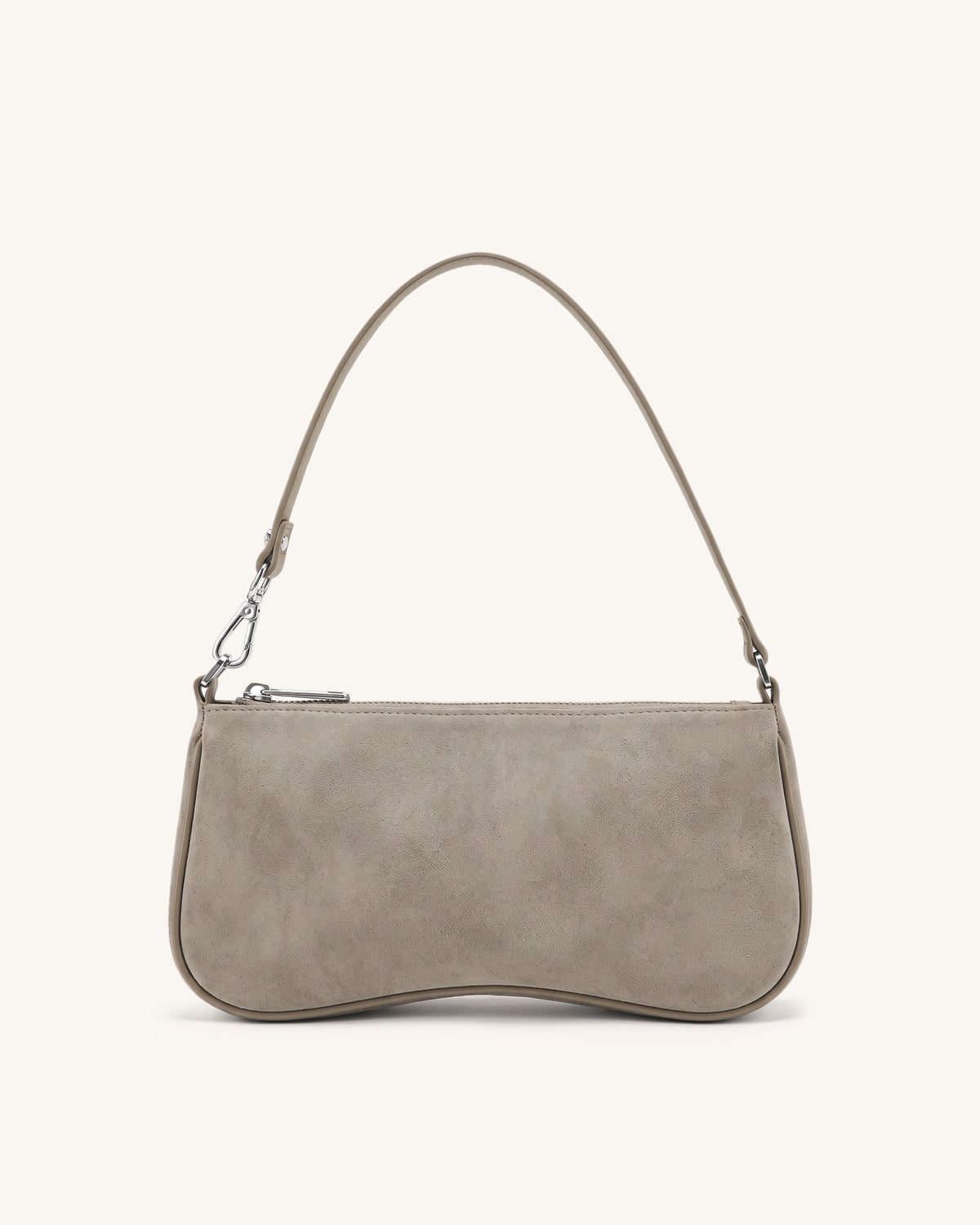 Eva Faux Suede Shoulder Handbag - Warm Gray