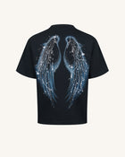 The Seraphic Starry Wing Graphic Tee - Black