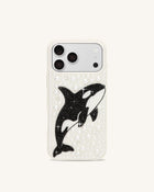 Orca Pearl Embellished Phone Case – White