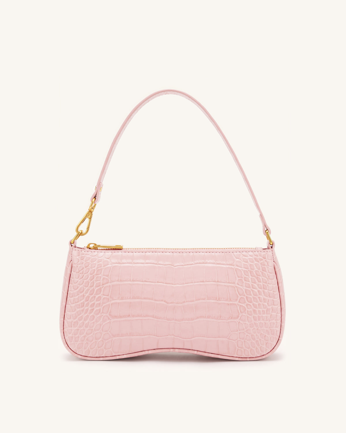 Eva Shoulder Handbag - Light Pink Croc