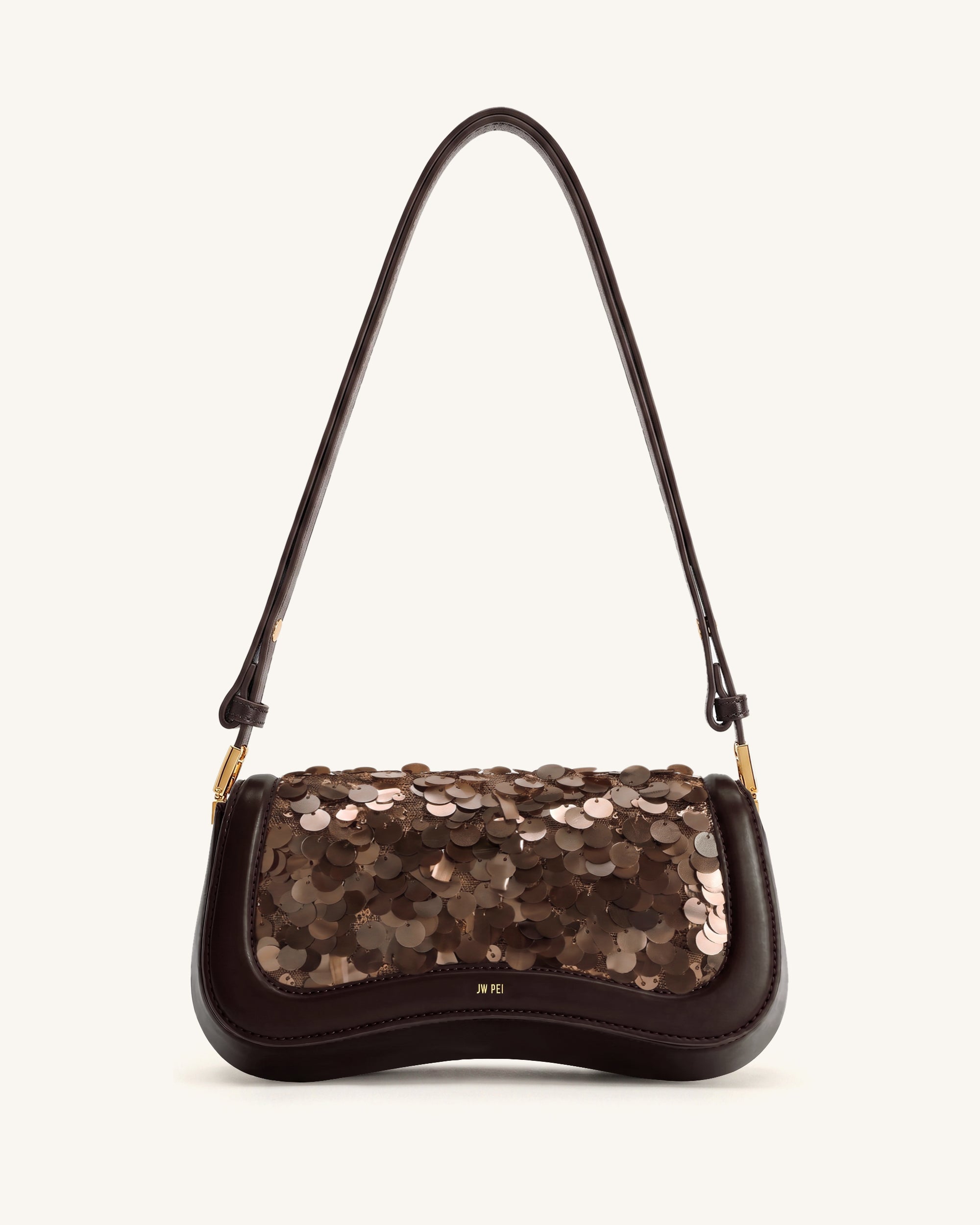 Joy Sequin Shoulder Bag - Mocha Brown