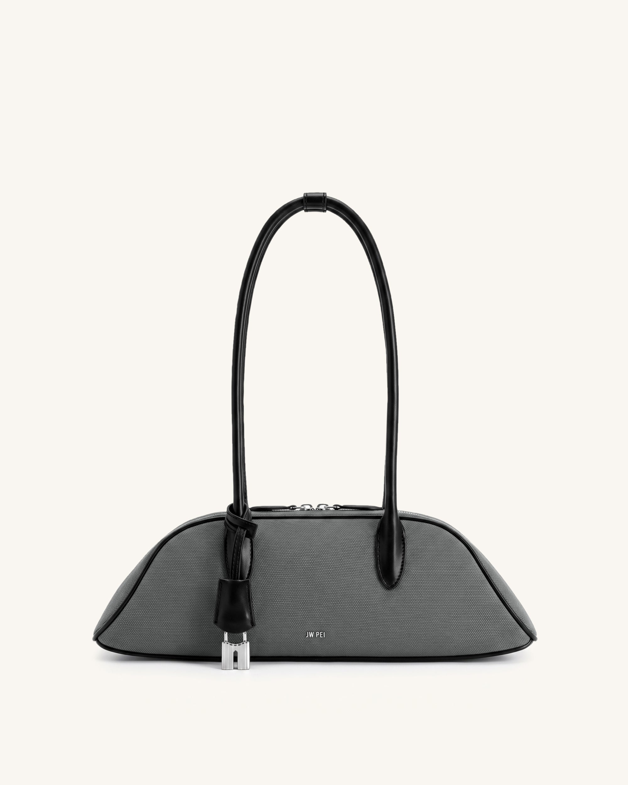 Zora Shoulder Bag - Black Grey Canvas