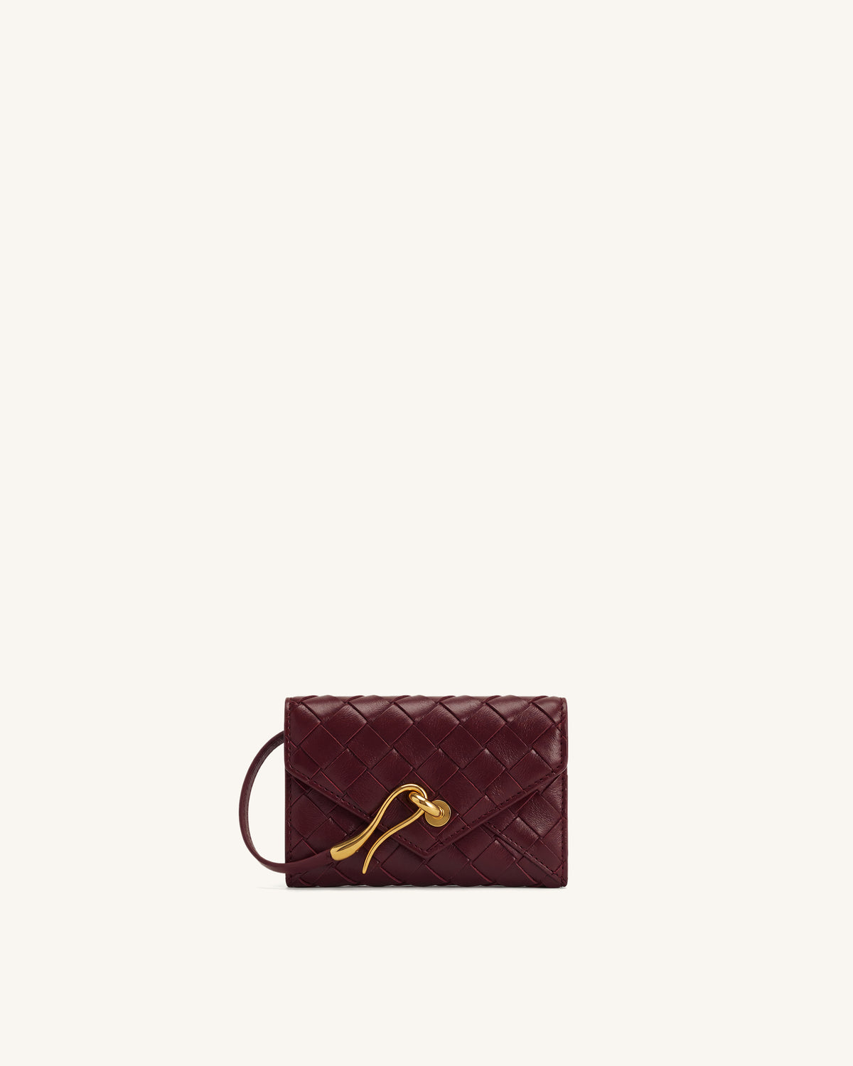Celeste Woven Texture Envelope Wallet - Wine Red