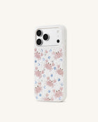 Crab Pattern Faux Pearl Phone Case - White
