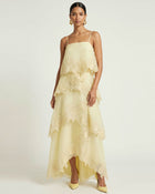 Orchid Embroidered Layered Maxi Dress - Light Yellow