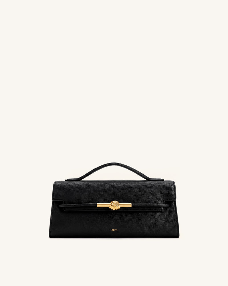 Lena Metal Rope Knot Top Handle Bag - Ink Black
