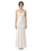 Backless Butterfly Wing Embroidered Maxi Dress - White