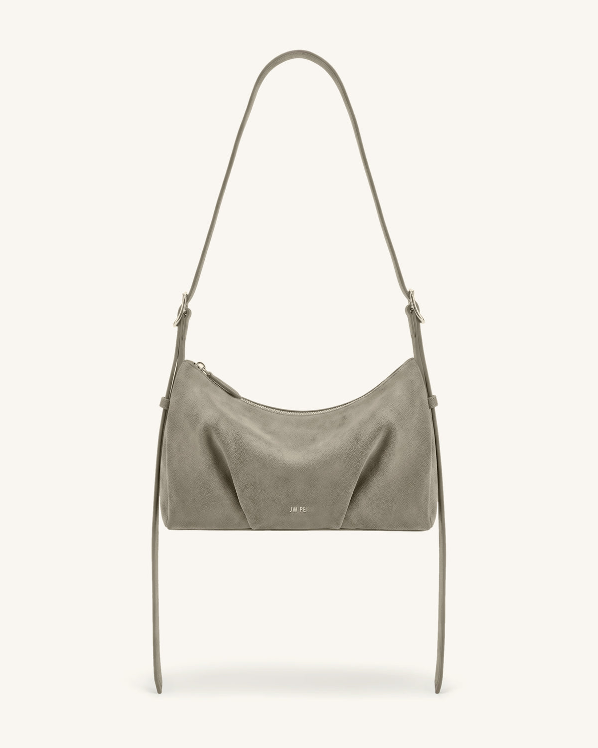 Loriette Faux Suede Crossbody Bag - Gray