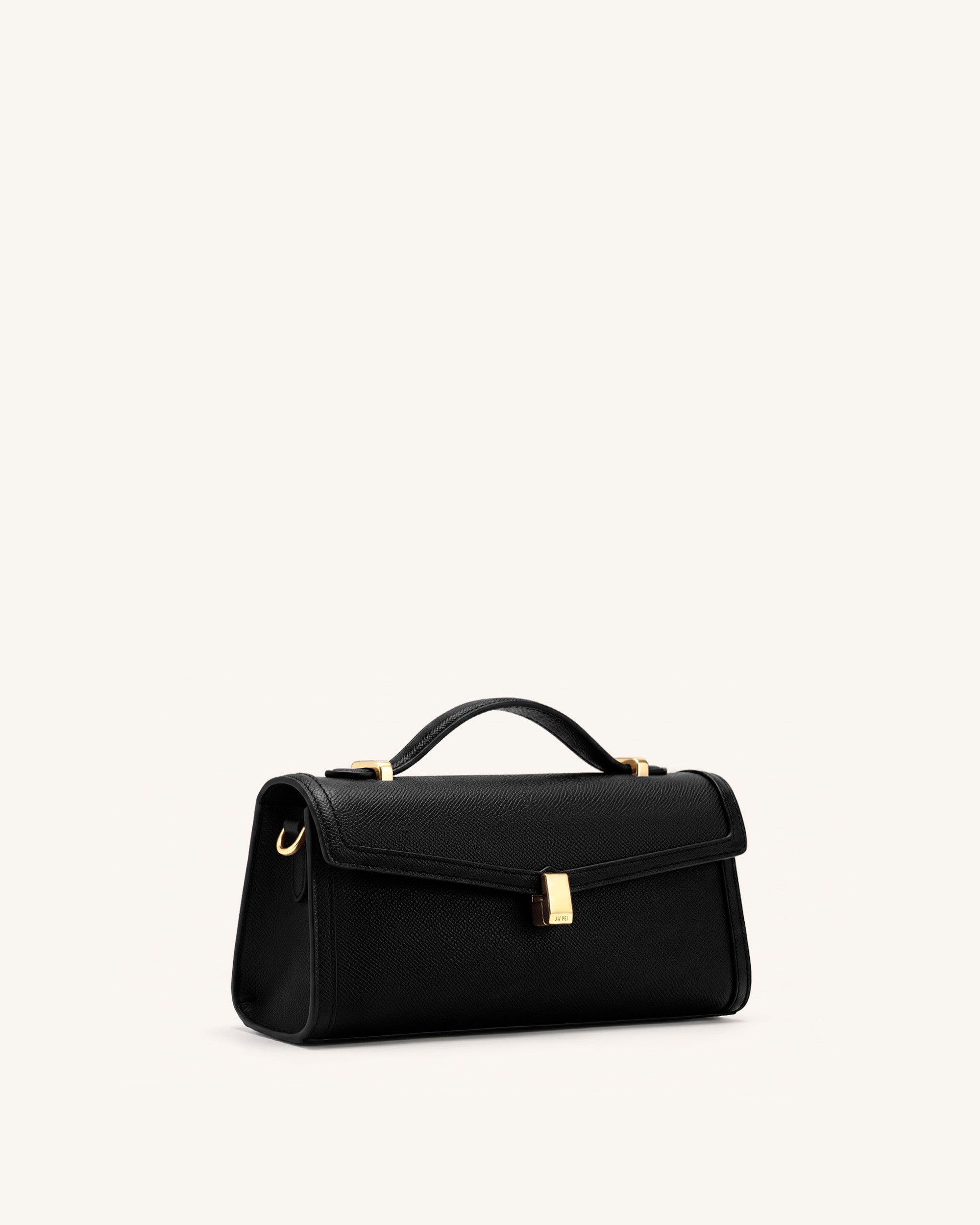 Delphine Saffiano Top Handle Bag - Black