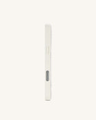 Pearl Zebra Stripe Artificial Crystal Phone Case - White