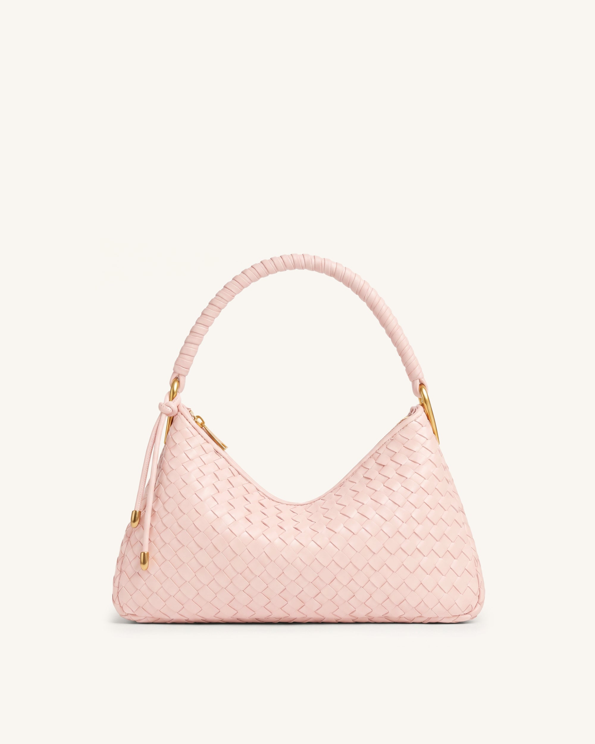 Lorena Woven Shoulder Bag - Light Pink