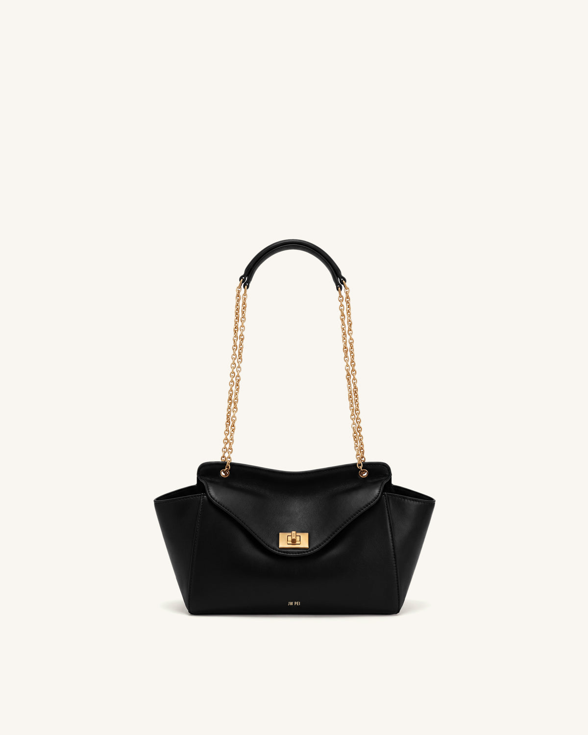 Lucia Envelope Chain Shoulder Bag - Black