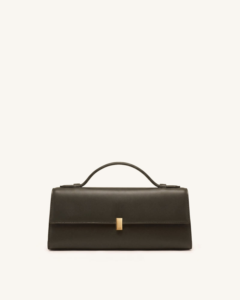 Delphine Flap Top Handle Bag - Coffee Colored