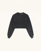 Whimsical Faux Embroidery Dachshund Sweatshirt - Black