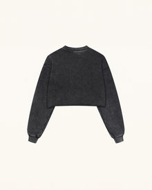 Whimsical Faux Embroidery Dachshund Sweatshirt - Black