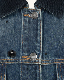 The Rebel Black Floral Studded Denim Jacket - Retro Denim