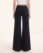 The Rebel Pink Ribbon Split Fray Jeans  - Black
