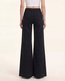 The Rebel Pink Ribbon Split Fray Jeans  - Black