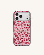 Bold Leopard Print Artificial Crystal Phone Case - Black
