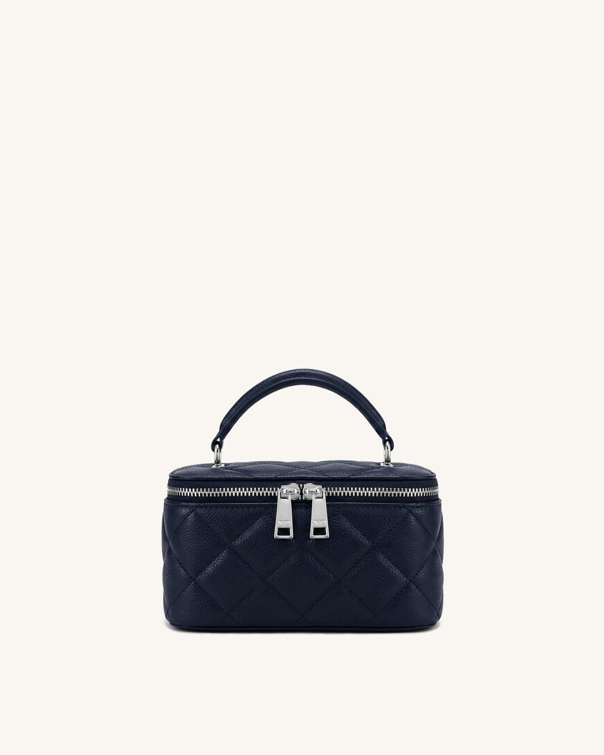 Virella Quilted Vanity Top Handle Bag - Navy Blue