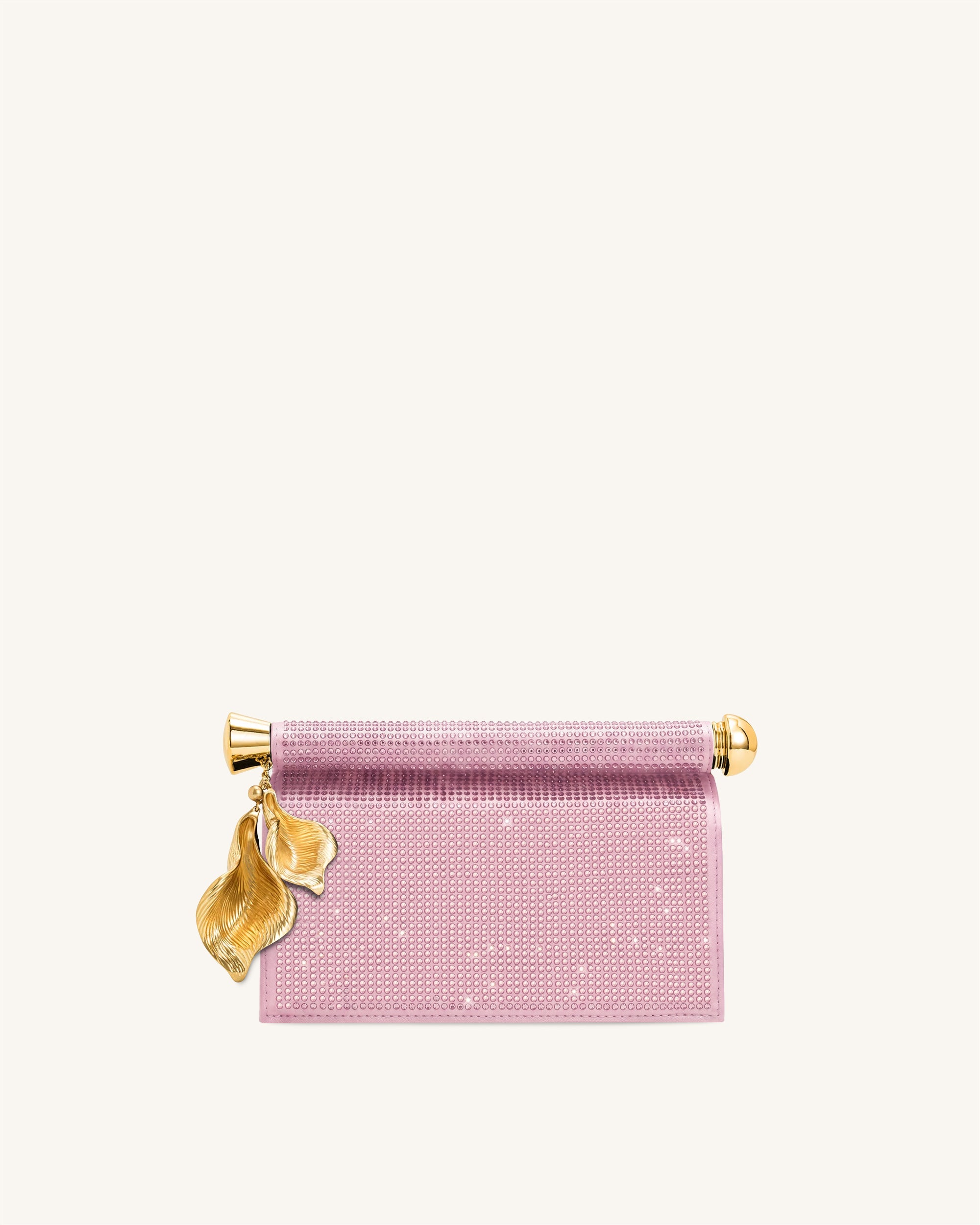 Holly Artificial Crystal Metal Pendant Embellished Clutch - Pink
