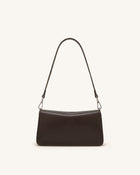 Amelie Front-Pocket Flap Shoulder Bag - Chocolate Brown