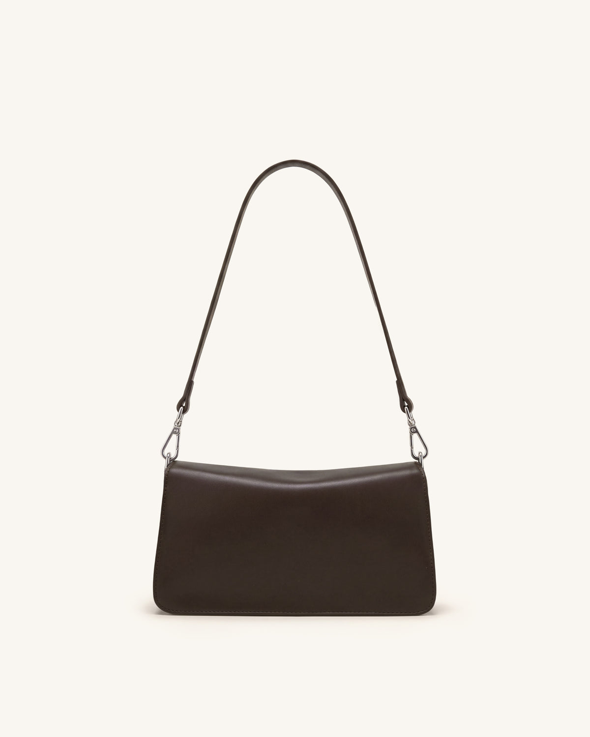 Amelie Front-Pocket Flap Shoulder Bag - Chocolate Brown