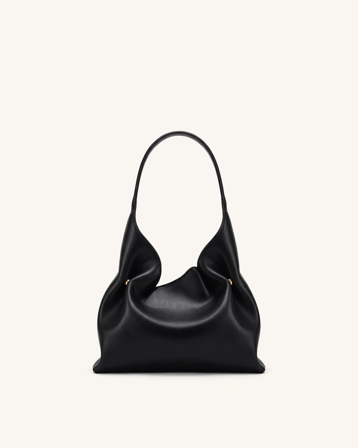 Velora Smooth Hobo Shoulder Bag - Black