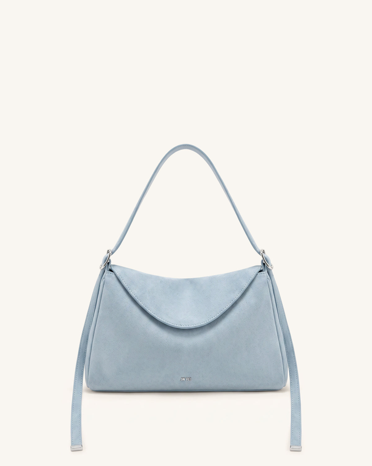 Elowen Faux Suede Flap Shoulder Bag - Light Blue