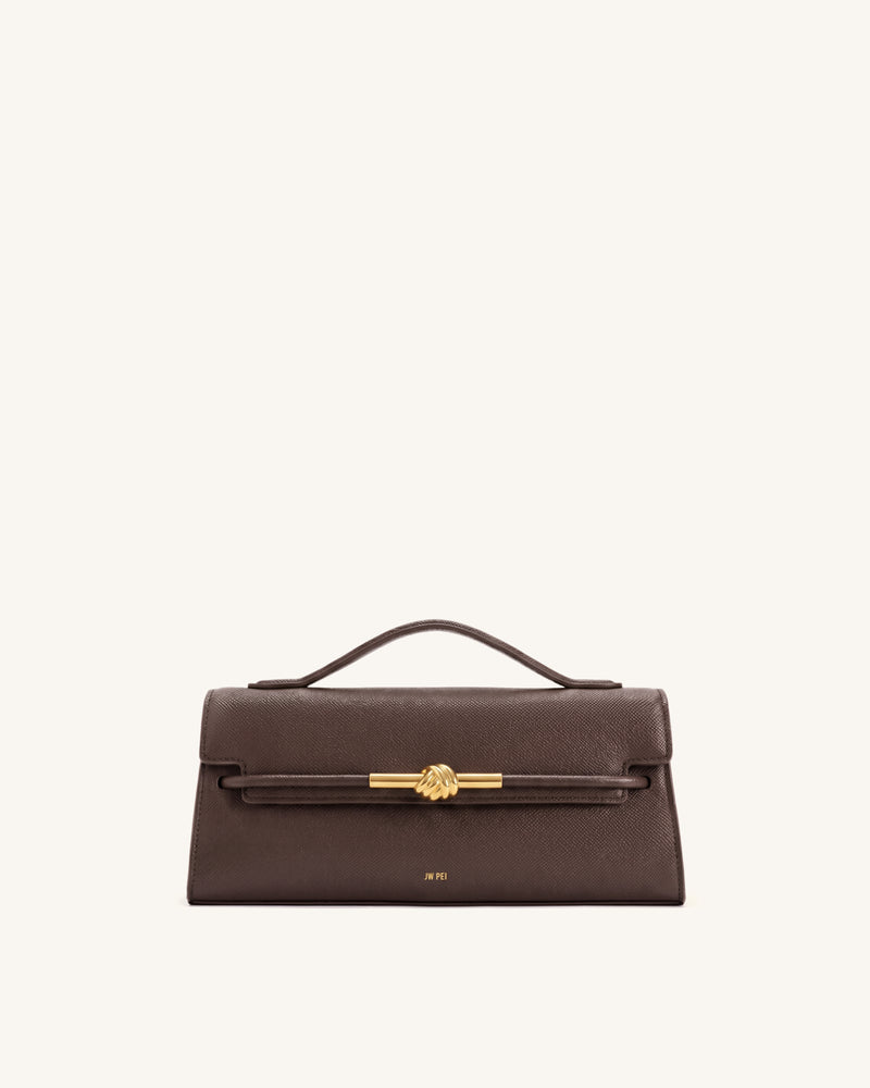 Lena Metal Rope Knot Top Handle Bag - Brown